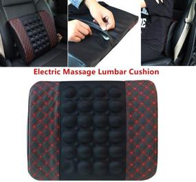 img 3 attached to 🚗 12V Electric Massage Cushion for Car, Lumbar Support Waist Cushion, Relaxation Device for Car Seat, Driver's Waist Pad Pillows for Body Relief, Made of Dacron + Cotton...