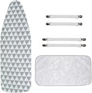🔥 supdeja large printed ironing board cover: resistant to scorching and staining, includes 4 fasteners, 1 heat insulated mesh cloth, elastic edge - size: 18.9" x 58 logo
