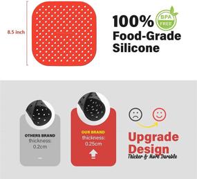 img 3 attached to 🍟 LIDSTOBALL Thicker Reusable Air Fryer Liners - 8.5 inch Square Non-Stick Silicone Mats | Air Fryer Accessories for Gourmia, Ninja, Cosori, Instant Vortex, Power XL & More (2 Packs)