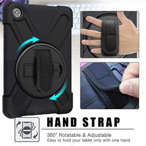 img 2 attached to Rugged Heavy Duty Shockproof Rotating Kickstand 📱 Protective Case for Lenovo Tab M8 HD/LTE - Black