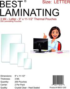 img 1 attached to 📚 Top-Rated 3 Mil Clear Letter Size Laminating Pouches - 200 Pack