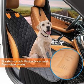 img 3 attached to 🐶 URPOWER Upgraded Waterproof Pet Front Seat Cover - Nonslip &amp; Washable Car Seat Protector for Dogs in Cars, Trucks, and SUVs