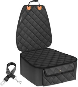 img 4 attached to 🐶 URPOWER Upgraded Waterproof Pet Front Seat Cover - Nonslip &amp; Washable Car Seat Protector for Dogs in Cars, Trucks, and SUVs