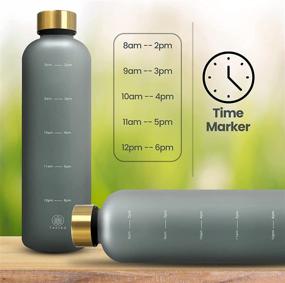 img 3 attached to TAKISO 1 Liter Water Bottles 32 OZ BPA Free - Stay Hydrated with Time Marker Bottle