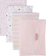 spasilk baby 4 pack: premium 100% cotton flannel receiving blanket set logo