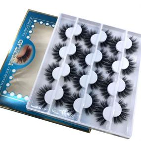 img 1 attached to 👁️ HBZGTLAD 12 Pairs 3D Mink Lashes | Natural & Dramatic Volume False Eyelashes | Makeup & Eyelash Extension Silk Eyelashes (C-9)