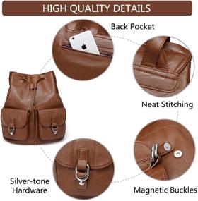 img 1 attached to Backpack VASCHY Fashion Leather Flap Drawstring Women's Handbags & Wallets for Fashion Backpacks