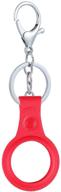 🔴 shockproof airtag holder case: protective cover with keychain & durable key ring loop - compatible with apple airtag accessories, original size airtag cover (red) logo