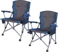 redcamp oversized folding camping chairs: heavy duty 250/330/500lb, sturdy steel frame, portable outdoor sport chairs with high back and hard arms - blue/camouflage/black логотип