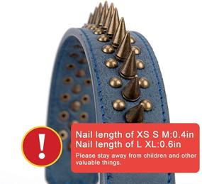 img 1 attached to Anti-Bite Spike Studded Dog Collar in PU Leather for Bulldogs, Poodles, Pugs, Shepherds - Adjustable and Vintage Style Pet Collar for Small, Medium, and Large Dogs