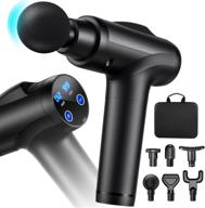 💆 black handheld deep tissue percussion massage gun for athletes - quiet portable pain relief massager, lcd touch screen electric muscle massager with 30 speeds & 6 interchangeable heads logo