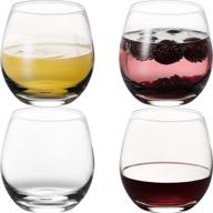 🍷 goodglassware stemless wine glasses (set of 4) 15 oz - crystal clear clarity, classic bowl design perfect for red and white wines - lead free, dishwasher safe, all-purpose tumblers логотип