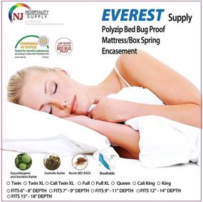 img 1 attached to 🛏️ Everest Supply Polyzip Box Spring Mattress Encasement - Queen 60"x80", 9-11" PZ Depth: Machine Washable, Non-Waterproof, Breathable Zippered 6 Side Cover