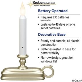 img 1 attached to 💡 Xodus Innovations FPC1525P-R6 Battery Operated LED Window Candle - Dusk to Dawn Sensor, White Flame, Silver/Pewter Base - Pack of 6: Illuminate your space with effortless elegance