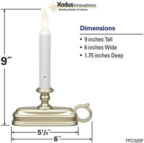 img 2 attached to 💡 Xodus Innovations FPC1525P-R6 Battery Operated LED Window Candle - Dusk to Dawn Sensor, White Flame, Silver/Pewter Base - Pack of 6: Illuminate your space with effortless elegance