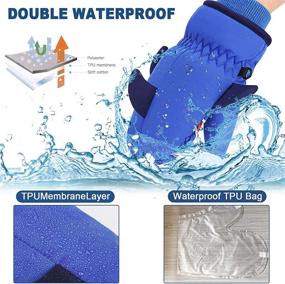 img 2 attached to 🧤 7-Mi Snow Gloves: Waterproof Winter Mittens for Kids 4-6T - Ideal for Skiing & Snowboarding