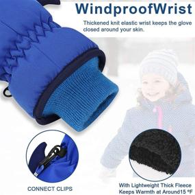 img 3 attached to 🧤 7-Mi Snow Gloves: Waterproof Winter Mittens for Kids 4-6T - Ideal for Skiing & Snowboarding