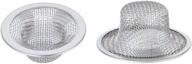 🛁 2-pack stainless steel sink strainer hair catcher - effective 2.75'' diameter mesh bathtub shower drain hole filter logo