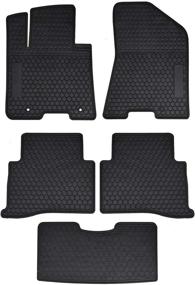 img 4 attached to 🚗 Custom Fit Floor Mats for Kia Sportage and Hyundai Tucson (2017-2022) - Heavy Duty Rubber, Odorless, Washable, All-Weather Floor Liners Set in Black