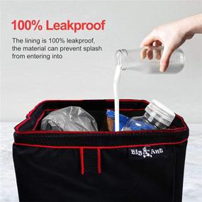 img 3 attached to 🚗 Black Car Trash Bag with Mesh Pockets & Leak-Proof Design – Portable Garbage Can for Cars with Convenient Storage Pockets and Tissue Holder