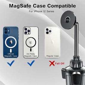 img 2 attached to 🚗 Ciencimy Magnetic Car Mount: Magsafe Compatible for iPhone 13 Pro Max/12 Pro Max, Height Adjustable & Stable, 360° Rotation