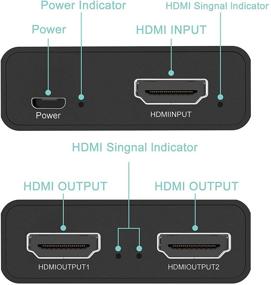 img 2 attached to Разветвитель HDMI 1x2 для двух мониторов, разветвитель HDMI 4K для дублированных/зеркальных дисплеев, усилитель HDMI 1 в 2 для полного HD 1080P, 3D, разделение 4K@30HZ (один источник на два дисплея)