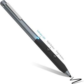 img 4 attached to Premium Rechargeable Surface Pen: 4096 Level Pressure Sensitivity, 500hrs Use - Irony Grey