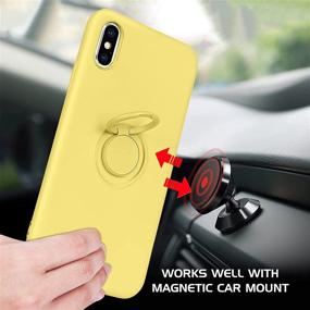 img 1 attached to DOMAVER For IPhone Xs Max Case 360° Ring Holder Kickstand (Support Car Mount) Silicone Soft Rubber Microfiber Lining Cushion Protective Cover For IPhone Xs Max 6