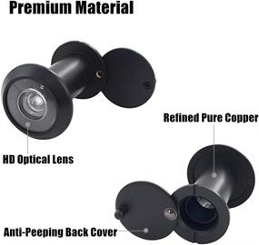 img 1 attached to 🔒 Enhanced Privacy Peep Hole: 220 Degree Wide View Angle Door Viewer with Rotating Cover - Heavy Duty Solid Brass Peephole for 1-3/8" to 2-1/6" Doors - Perfect for Home, Office, Hotel (Black)