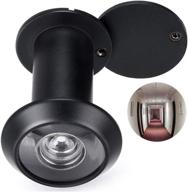 🔒 enhanced privacy peep hole: 220 degree wide view angle door viewer with rotating cover - heavy duty solid brass peephole for 1-3/8" to 2-1/6" doors - perfect for home, office, hotel (black) логотип