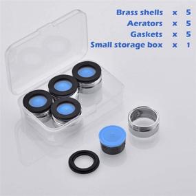 img 1 attached to 💧 Enhance Your Kitchen Sink with Faucet Aerator Replacement Parts – 5 Pack, 15/16 Inch Thread, Chrome Brass Shell, Gasket Included, 2.2 GPM Flow Restrictor