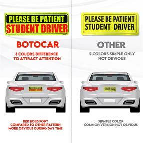img 3 attached to 🚗 Botocar Student Driver Magnet 3-Pack - Reflective Vehicle Bumper Sticker for New Drivers - Strong Magnetic Sticker for Car Signs - Large Yellow Bold Text - 10 x 3.5 Inch