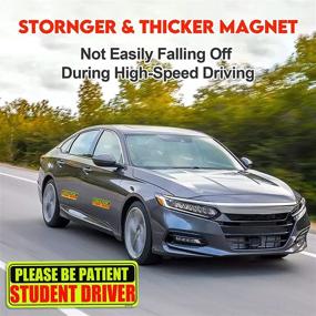 img 2 attached to 🚗 Botocar Student Driver Magnet 3-Pack - Reflective Vehicle Bumper Sticker for New Drivers - Strong Magnetic Sticker for Car Signs - Large Yellow Bold Text - 10 x 3.5 Inch