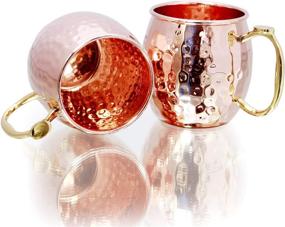 img 1 attached to 🍹 Copper Mugs: Exquisitely Handcrafted with Hammered Texture for Ultimate Comfort