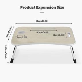 img 3 attached to 🛏️ Портативный стол для ноутбука в постели - Складная подставка для блокнота с держателем для чашки для постели, дивана, софы - Идеально для работы, чтения - Домашние странники (белый)