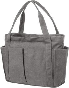 img 4 attached to Riavika Canvas Weekend Shoulder Women