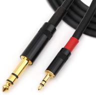 🎧 high-quality zinc alloy 1/8inch male to 1/4" male trs stereo audio cable - compatible with mobile phones, ipods, laptops, guitars, and amplifiers - 3m/10ft length logo