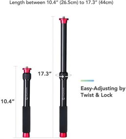 img 3 attached to 📷 Gimbal Extension Pole: Aluminum Telescopic Rod for DJI OSMO Mobile 2, Zhiyun Smooth 4/Q Stabilizer & DSLR Camera, Adjustable Length: 10.4-17.3 Inches