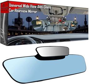 img 4 attached to 🔍 Enhance Safety with Anti Glare RearView Mirror - 13" 330mm Clip-on Convex Car Mirror for Wide Angle View, Decrease Blind Spot, Panoramic Rearview Mirror for Car Truck SUV