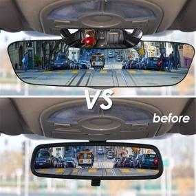 img 1 attached to 🔍 Enhance Safety with Anti Glare RearView Mirror - 13" 330mm Clip-on Convex Car Mirror for Wide Angle View, Decrease Blind Spot, Panoramic Rearview Mirror for Car Truck SUV