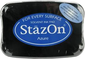 img 1 attached to Tsukineko StazOn Azure Full Size Ink Pad: Vibrant and Long-Lasting Pigment for Any Project