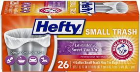 img 4 attached to 🗑️ Hefty Small Garbage Bags with Flap Tie, 4 Gallon Size, Lavender & Sweet Vanilla Scent - Pack of 26