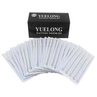 yuelong 100pcs mixed tattoo needles - 3rl 5rl 7rl 9rl 11rl round liner needles for tattoo machine, tattoo kit, and tattoo supplies (100pcs #10 bugpin rl) logo