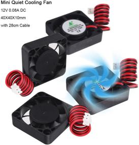 img 2 attached to 🌬️ MakerFocus 4pcs 12V 40mm Mini Cooling Fan for 3D Printer, DVR, and Small Appliances - Efficient Replacement and Repair Component with Cable