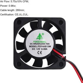 img 1 attached to 🌬️ MakerFocus 4pcs 12V 40mm Mini Cooling Fan for 3D Printer, DVR, and Small Appliances - Efficient Replacement and Repair Component with Cable