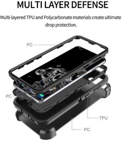 img 1 attached to 📱 Rugged Szfirstey Case with Belt-Clip Holster for Galaxy S21 - Ultimate Protection for Samsung Galaxy S21 (Black)