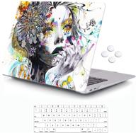 👧 icasso macbook air 13 inch case 2018-2020 release a2337 m1/a1932/a2179 - protective cover & keyboard cover for newest macbook air 13'' with touch id - girl logo
