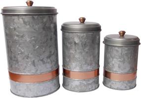 img 1 attached to Benzara Galvanized Lidded Canister Copper