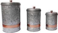 benzara galvanized lidded canister copper logo
