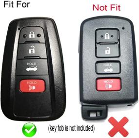 img 3 attached to 🔑 Coolbestda Резиновый Чехол для брелока с защитой держателя для 2018 Toyota Camry C-HR Prius HYQ14FBC Розовый - 4 кнопки Smart